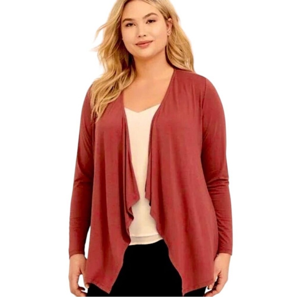 Like New! Torrid Super Soft Cardigan Drape Front, Size 0 (L/12), Maroon